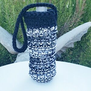 Handmade Knit Water Bottle Holder With Strap